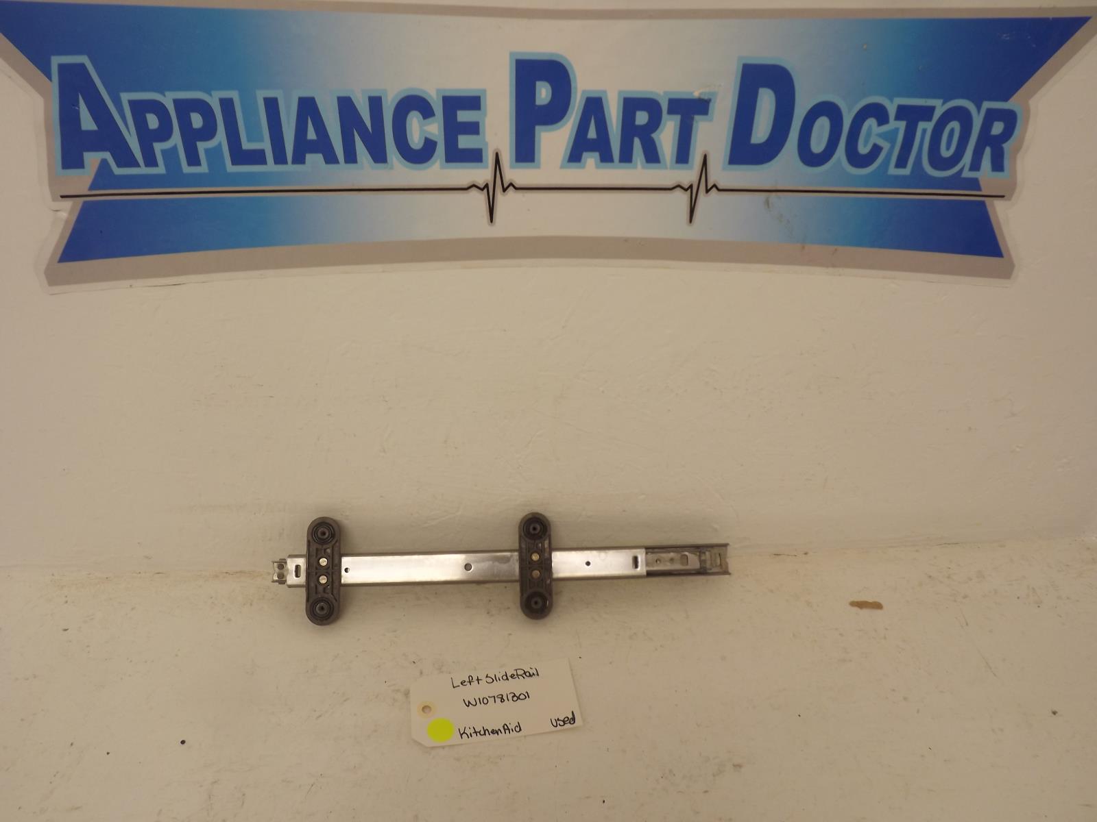 KitchenAid Dishwasher W10781301 Left Slide Rail Used KitchenAid Dishwasher W10781301 Left Slide Rail Used